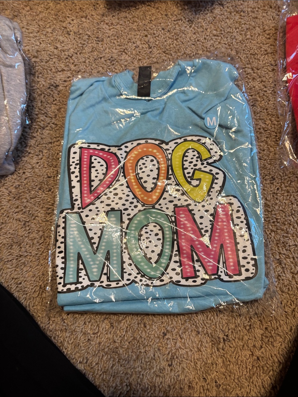 Light Blue "Dog Mom" Graphic Top